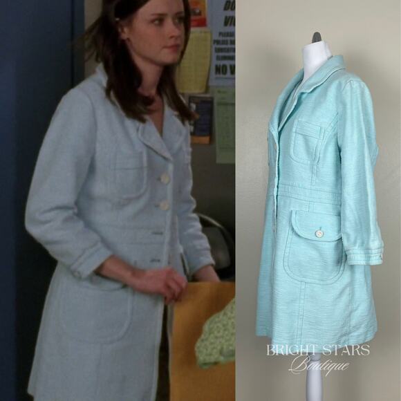 Rare Vintage Blue Coat ASO Rory Gilmore Girls Y2K Classic Spring Alexis Bledel - Picture 4 of 16